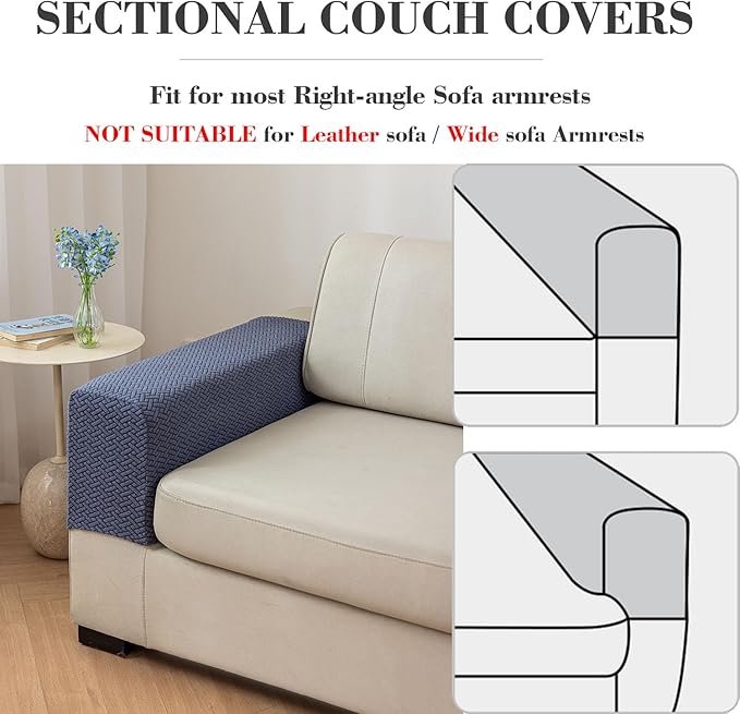 2Pcs Couch Arm Covers, Armrest Cover for Sofa, Sofa Arms Covers Washable Arms with Twist Pins Soft,Skin-Friendly for Pets (Texture Orange, Armrest Cover)