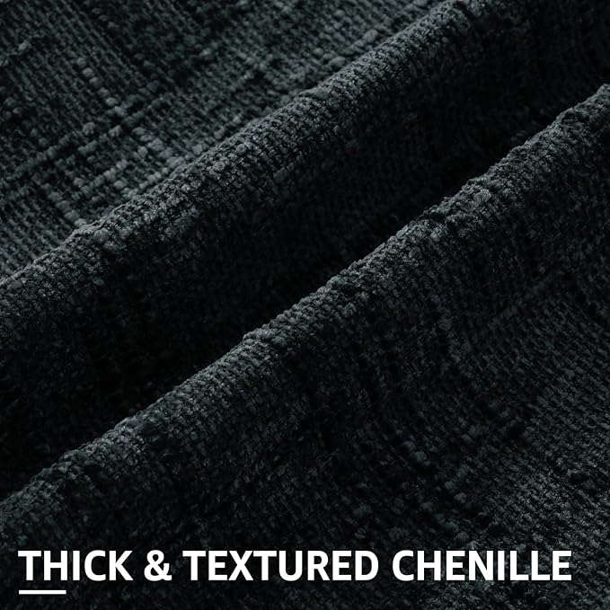 decorUhome Spring Black Chenille Throw Pillow Covers 20x20 Set of 2 Textured Soft Cozy Slubby Couch Pillow Covers Modern Farmhouse Boho Decorative Pillow Cases for Bed Sofa Living Room