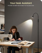 Reading Floor Lamp, 74.2" Tall LED Lamp with, 360° Flexible Gooseneck & Touch Control, 5000K 6W LED, Sturdy Base, Crafts Standing Lamp, for Reading, Living Room, Matte Black B16LD05