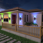 Smart WiFi Outdoor Wall Lights Exterior 2 Pack, Up and Down Porch Lights Ambience Color Changing, Bronze Cylinder RGBCW LED Outdoor Wall Lamp for House Garage Porch, Outside Exterior Lights ETL Listed
