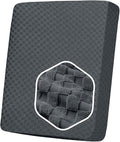 YEMYHOM Stretch Individual Cushion Covers Sofa Chair Seat Cushion Slipcovers Soft Couch Cover Replacement Large Checkered Furniture Protector with Elastic Bottom (1 Pc Cushion Cover, Dark Gray)