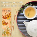 White Tea Luxury Japanese Incense Sticks 60sticks Jasmine Musk Grapefruit Coreless Low Smoke Natural Charcoal Free Non Toxic Aromatherapy Meditation Calming Stress Relief Relaxation Yoga TOMORI