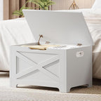 GarveeHome 23.6 in Storage Chest, Wooden Storage Bench with Safety Hinge, Easy Assembly, Large Shoe Bench for Entryway, Living Room, Bedroom
