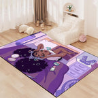 African American Black Girl Magic Rug - Afor Black Magic Girls Area Rug for Bedroom Purple Art Music Girl Carpet for Kids Room Living Room Floor Mats, 5x7 Feet