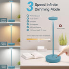 Cordless LED Table Lamp,Rechargeable 5000mAh Battery - Touch Control 3-Level Brightness, Portable Metal IP54 Waterproof for Patio, Restaurant, Cafe(2P Blue)