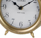 NIKKY HOME Table Clock, Vintage Desk Clock, Gold Table Clocks Non-Ticking Battery Operated Decorative Shelf Clock for Living Room Bedroom Gift Clocks
