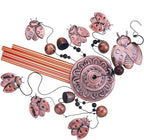 Ladybug Wind Chimes Outdoor Decor - with 4 Tubes 6 Bells 7 Ladybugs 36In Waterproof Mobile Romantic Wind Catcher Ladybug Windchimes for Home, Xmas Mom Gifts, Festival, Balcony, Garden Decoration