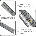 My Daily Styles Black Aluminum Silver-Tone Grey Stripes Classic Mezuzah Case, 5"