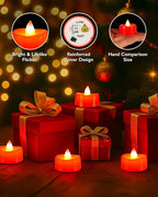BEICHI Flameless Candles, Tea Lights Battery Operated, No Flickering Votive Candles LED Tea Lights for Halloween Christmas Wedding Home Decor (50 Pack, Red)