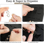 Hanging Earrings Organizer & Holder - 20 Hooks, Holds Up To 300 Pairs, Compact Design, Soft Material, Earring Hanger & Display for Women & Girls - 1 Pack