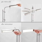 O'Bright Cedric Adjustable Pharmacy Floor Lamp - Industrial Design for Reading, Crafting, Work - 10W LED, Height 45-61 inches - Ideal for Living Room, Bedside, Office - Brushed Nickel