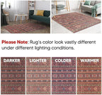 Keen Home Design 8x10 Rug - Machine Washable Area Rug with Non-Slip Backing, Ideal for Living Room, Dining Room, Bedroom - Vintage, Easy Clean, Durable, Low Pile Rug - (8' x 10')
