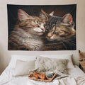 VUMIVI Cat Tapestry Adorable Animals Two Kittens Snuggling Together Vintage Print Realistic Design Tapestry Wall Hanging for Living Room Bedroom Dorm Classroom Aesthetic Decor W90xL60in