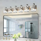 6-Light Bathroom Light, Brushed Nickel Vanity Light Fixture Over, Mirror,Modern Wall Lamp with Clear Glass Shade Wall Sconce Lighting for Living Room, Bedroom, Hallway