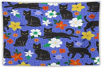 VUMIVI Black Cat Floral Tapestry Red White Hand-Painted Flowers Cute Animals Kids' Doodles Tapestry Wall Hanging for Living Room Bedroom Dorm Classroom Aesthetic Decor W90xL60in