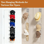 10 Pack Over The Door Hat Organizer for baseball caps | Multi-Functional Baseball Hat Rack for Closet | Wall Mounted Hat s torage organizer | 5 types of accessories cap holder stand w hooks ,White
