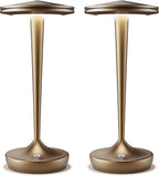 2 Pack Cordless Lamp Rechargeable LED Table Light,48Hrs Battery Operated Restaurant Table Lamp, Dimmable Potable Lamp with IP54 Waterproof for Dining,Outdoor Patio,Camping,Shower(2PBronze)