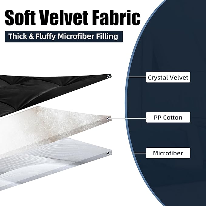 HOMBYS Floor Lounger Pillow Foldable and Tufted Design Long Floor Cushion for Yoga, Reading, Sleeping, Meditation, Elastic Band for Roll Up and Easy Storage, Machine Washable, Black, 74"x27"