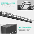 SOLFART 52inch Black Vanity Lights Fixtures - 8 Lights LED Modern Acrylic Matte Black Vanity Lights Bathroom Wall Lighting Over Mirror