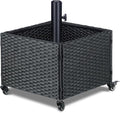 LEWIS&WAYNE Outdoor Umbrella Base with Fillable Planter Box Heavy Duty Patio Umbrella Stand with 4 Wheels Rolling Umbrella Holder for Outdoor Patio Deck Garden