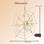 Matashi 24K Gold Plated Crystal Studded Lucky Spider Hanging Ornaments for Christmas Tree Spider Miracle Traditions, Decor - with Story of The Tradition of Tinsel Legend Spider on Web Ornament