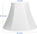 Double White Lamp Shade Set of 2, TOOTOO STAR Large Barrel Lampshade for Floor Light and Table Lamp 6x12x8.5 inch, DIY Fabric Natural Linen Hand Crafted, Spider (White, 6x12x8.5 inch)
