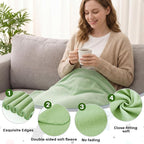 Newwiee 48 Pcs Fleece Throw Blankets Bulk 50'' x 60'' Oeko-tex Standard 100 Certified Spring Outdoor Wedding Guest Blankets Lightweight for Sleepover Donation Lap Pet Sofa Home (Sage Green)