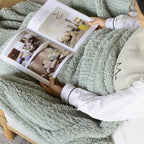 Ultra Soft Cozy Sherpa Throw Blanket, Light Weight Warm Decorative Boho Style Plush Throw Blanket Cover for Couch, Sofa, Bedroom,Travel, Outdoor, 50”x60”, Sage Green