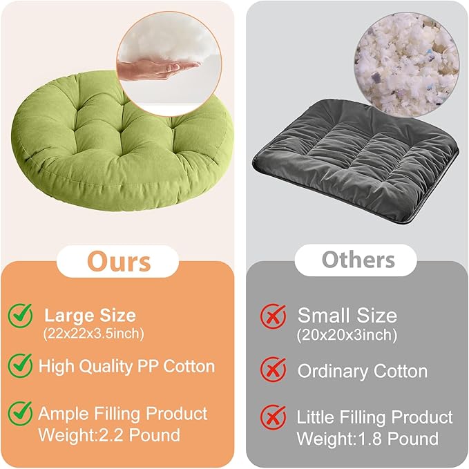 Tiita Outdoor Cushions Square Floor Pillow Thicken Tufted Seat Pad Large Floor Cushion for Yoga Meditation Living Room