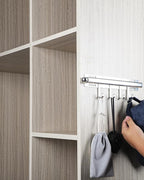12 inch Valet Rod for Closets Pull Out Closet Valet Rod Slide Out With 4 Hooks Silver Pull Out Clothes Hanger