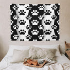 VUMIVI Pet Paws Tapestry Cute Puppy Kitten Black White Animal Paws Modern Funny Art Tapestry Wall Hanging for Living Room Bedroom Dorm Classroom Aesthetic Decor W40xL30in