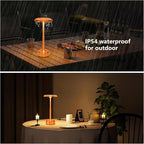 Rechargeable Cordless LED Table Lamps Touch Sensor Light, 3-Levels Portable Dimming Wireless Battery Operated Lamp，Nightstand Lamp/Night Light/Restaurant Table/Outdoor/Coffee/Bar (Orange)