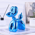 Balloon Dog Sculpture Modern Home Decor Collectible Figurines Funky Statues for Bedroom Trendy Animal Decor for Coffee Table Living Room Decor, 11.8*11.8*4.7inch, Blue