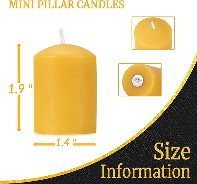 18PCS Beeswax Votive Candles Bulk, Pure Natural Beeswax - 9 Hour Burn Time, Unscented Handmade Candles for Home Décor, Room, Party, Spa, Gift