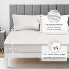 Love's cabin Queen Comforter Set Off White, 7 Pieces Queen Bed in a Bag, All Season Bedding Sets with 1 Comforter, 1 Flat Sheet, 1 Fitted Sheet, 2 Pillowcase and 2 Pillow Sham