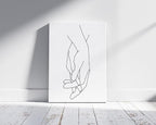 Holding Hands Wrapped Canvas Wall Art Interlocking Fingers Connection 11x14 Inch Gallery Stretched Modern Aesthetic Home Art Decor