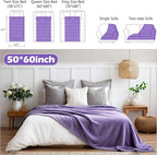 Tinideya 12 Pcs Flannel Fleece Throw Blanket Bulk 50 x 60 Inch Soft Fleece Blanket Warm Throw Blankets Coral Blankets for Couch Sofa Home Wedding Gifts Season (Purple)