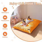 MAXYOYO 3 in 1 Kids Bean Bag Chair Bed, Convertible Chair Folds from Bean Bag to Lounger, Child Floor Sofa for Gaming, Reading, Floor Mattress with High-Density Foam Filling