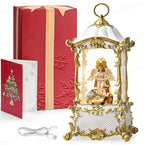 Nativity Snow Globe Christmas Decorations Indoor Angel Nativity Scene Gifts Classic Relief Texture Musical Glitter Snowfall USB/Battery Timer Lantern 12.5 inch