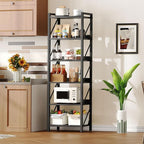 HOOBRO Bookshelf, 6-Tier Industrial Bookcase, Book Shelf Storage Organizer, Tall Bookshelf with Metal Frame for Living Room, Bedroom, Home Office, Kitchen, Black BB72SJ01