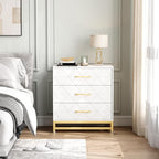 GarveeHome Wooden Dresser for Bedroom, Dressers & Chest of Drawers with 3 Drawer, Wood nightstand for Storage and Organization (White)