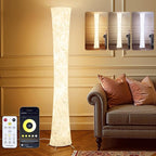 WORLD WIN LED Floor Lamp for Living Room, 61'' Modern Floor Lamp with 3 Color Temperature Light, APP & Remote Control, Timer Setting, Dimmable Standing Corner Lamps for Bedroom, Office