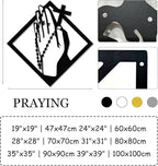 Praying Hands Wall Art Metal, Metal Crosses Wall Decor, Prayer Hands Wall Decor, Wall Crosses for Home Decor, Serenity Prayer Wall Art, Wall Decor Living Room, Wall Decor for Bedroom (28"x28"/70x70 cm, White)