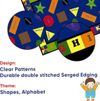 KIDCARPET.COM Shapes & Alphabets - Bright Rectangle Classroom Rug | Bordered Area Rug for Preschool Daycare Learning, 7'6" x 12'