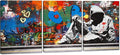 Novatique Graffiti Wall Art Banksy Canvas Wall Art Cool Art Wall Decor Abstract Graffiti Painting Artwork for Bedroom Living Room, 12" x 16" x 3Pcs