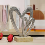 Guichifun Couple Gifts Modern Farmhouse Decor - Valentines Day Decor Resin Heart Sculpture Home Love Statue for Husband Wife Mother Father Wedding Romantic Gifts 5 X 2.25 X 6.5 Inch