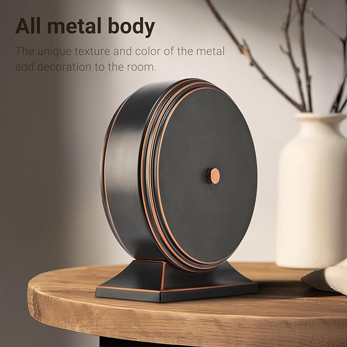 7-Inch Retro Mantel Desk Clocks，Silent Vintage Table Clock with All Metal Frame，Easy to Read Larege Retro Mantel Clocks for Living Room，Fireplace and Shelf Decoration.