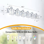 6-Light Modern Bathroom Light Fixture Chrome Vanity Lights Over Mirror Wall Sconce Lighting with K9 Crystal Shades Bathroom Wall Lamp E26 Base for Bedroom, Living Room, Hallway