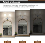 Kvhilw Bathroom Vanity Light, Brushed Nickel Bathroom Light Fixtures, 2-Light Lighting Fixtures Over Miror, Modern Wall Sconce with Flared White Fabric Shade, E26 Socket(ETL Listed)