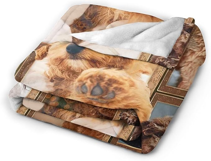 Poodle Blanket for Dog Lover Gifts Cute Poodle Throw Blanket for Girls Boys Women Man Plush Cozy Flannel Fleece Ultra Soft Fuzzy Blankets 80"X60"